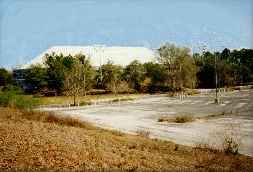 An empty parking lot.